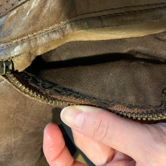 Vince Camuto Bollo Distressed Leather Studded Riding Boots Brown Size 8B/38 - Picture 16 of 16